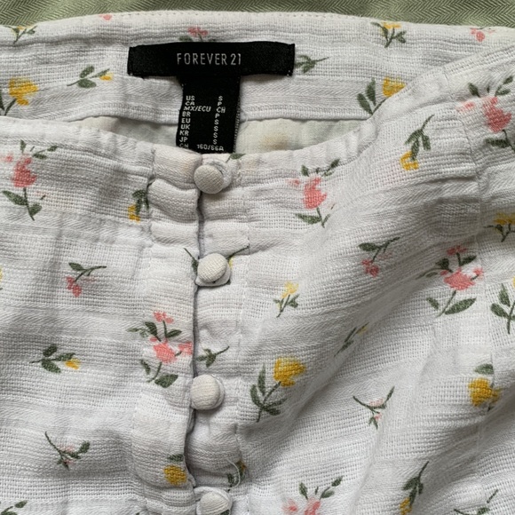 floral print white size snall mini skirt - Picture 2 of 5